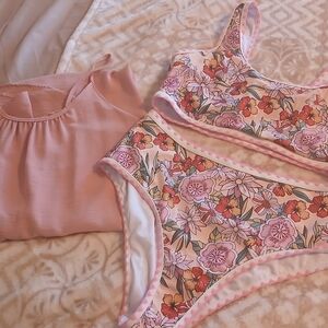 Floral Pink Two-Piece Swim Set